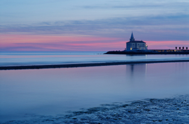 Sunset view of the church of Madonna Dell Angelo in Caorle